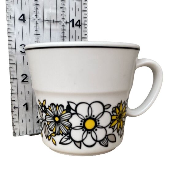 Noritake Progression China Tressa 9029 Cups & Saucers Set of 2 Floral Daisies - Picture 3 of 6